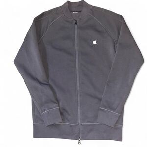 Apple Men's Grey Employee Uniform Zip Up Jacket SZ M